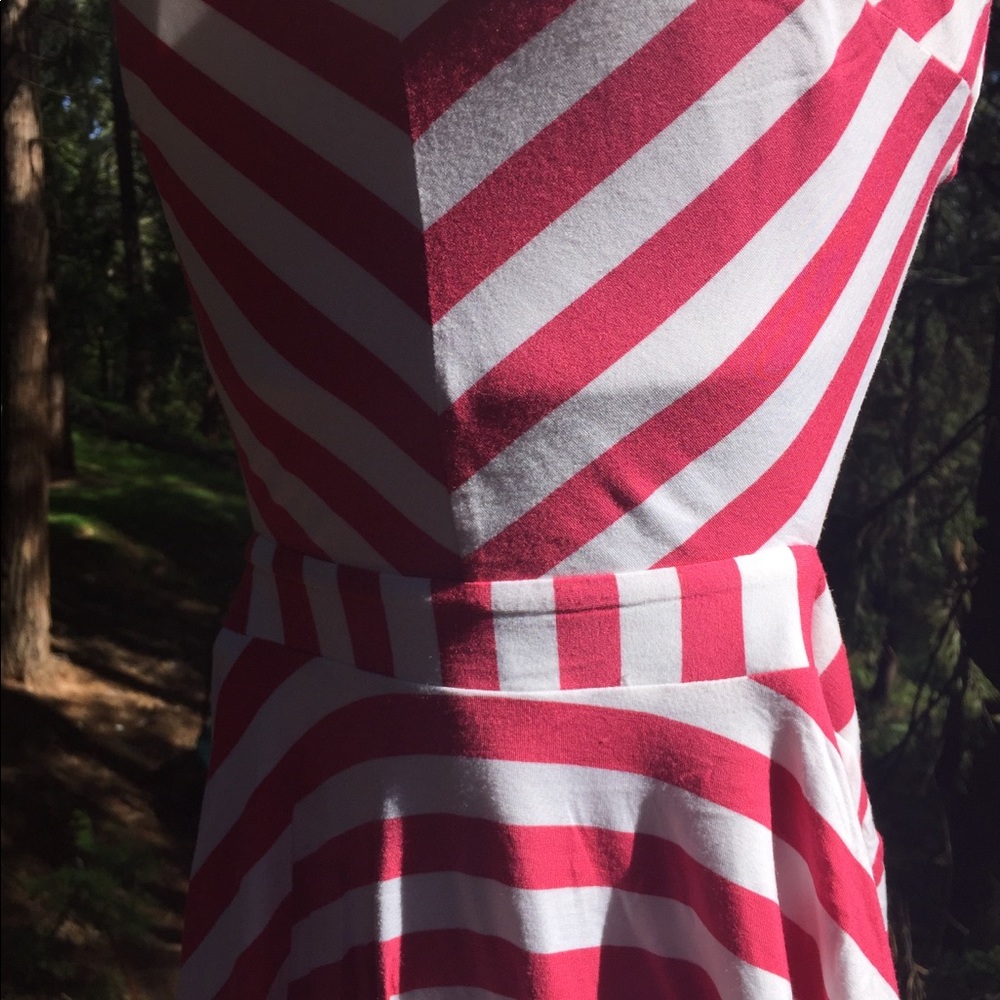 Bebe dusty rose and white striped halter sun dress - Picture 4 of 12